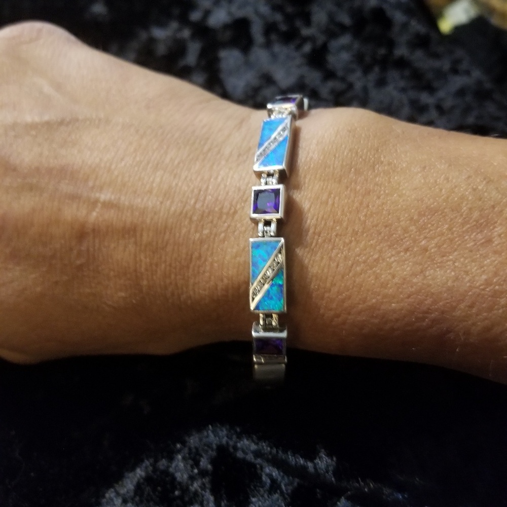 .925 Opal Amethyst Bracelet